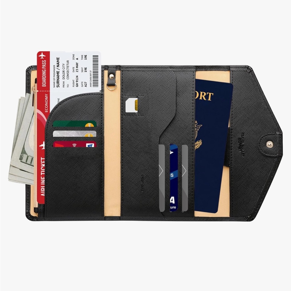 ‼️NEW‼️ZOPPEN Multi-Purpose Rfid Blocking Passport Holder Travel Wallet, Black